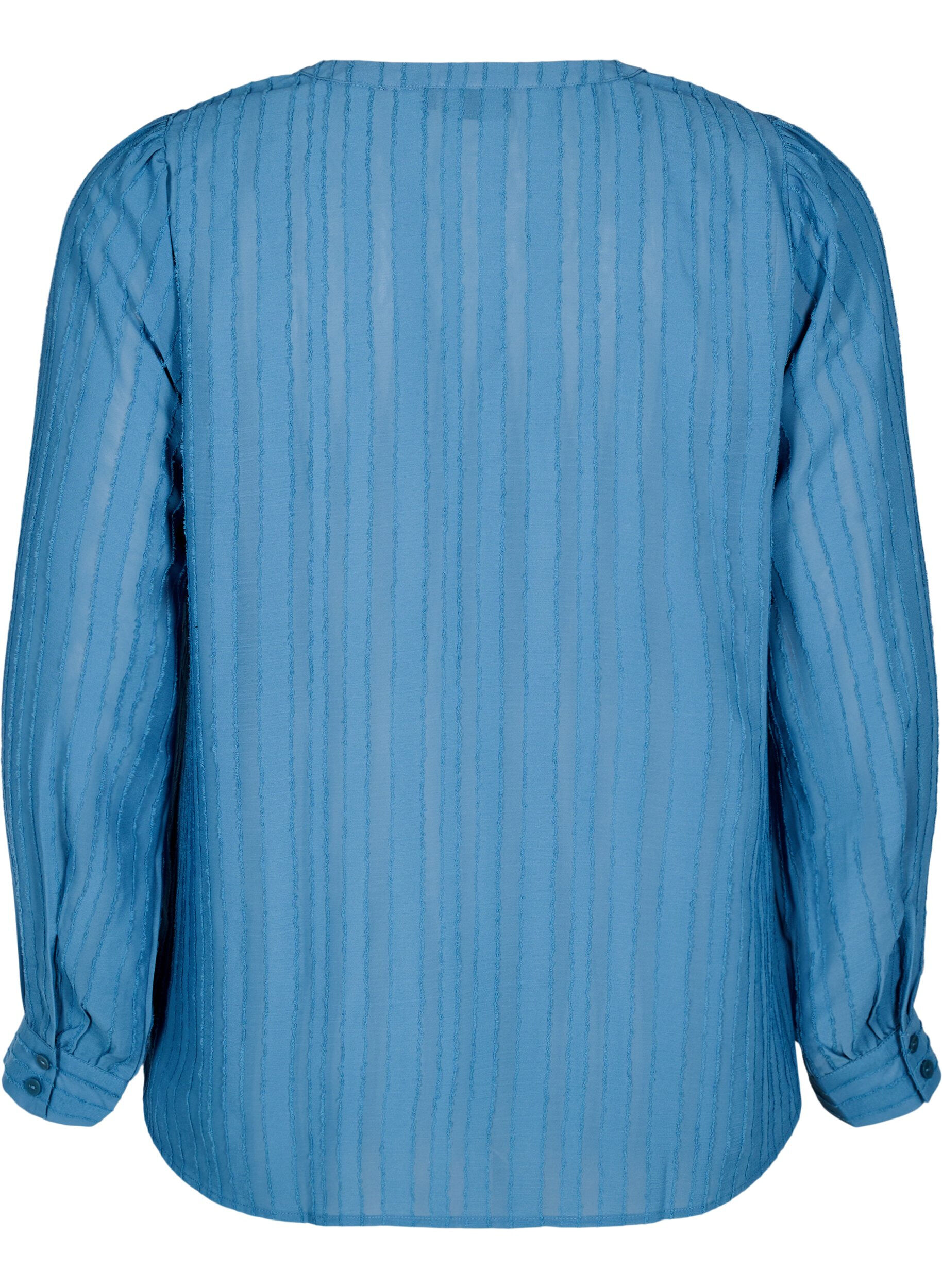 Zizzifashion Striped shirt blouse with sheer stripes, Blue, Packshot image number 1