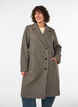 Mid-length checked coat, Brown, Model image number 1