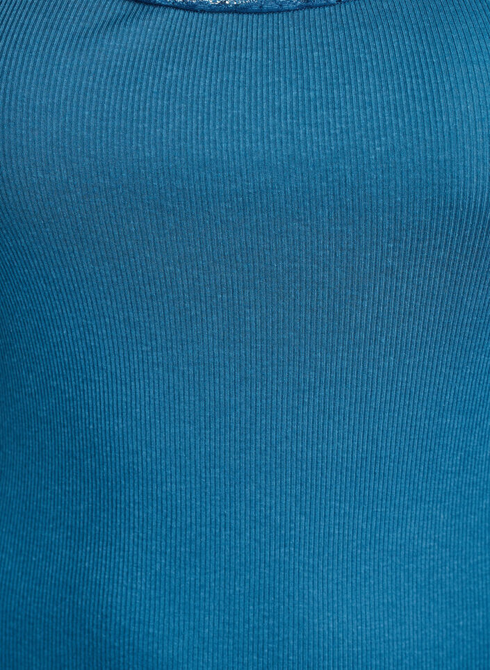 Top with lace trim, Petrol, Packshot image number 2
