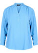 Long-sleeved shirt blouse with V-neck, Riverside, Packshot image number 0