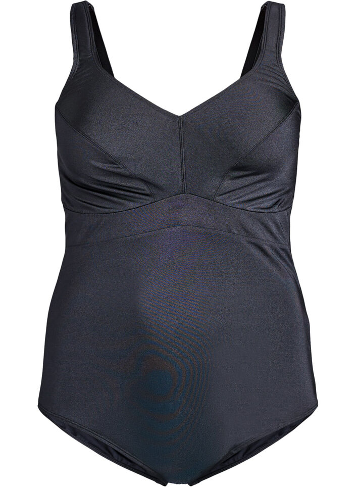 V-neck swimsuit, Black, Packshot image number 0