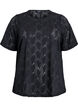 FLASH - Jersey T-shirt with eyelet pattern, Black, Packshot image number 0