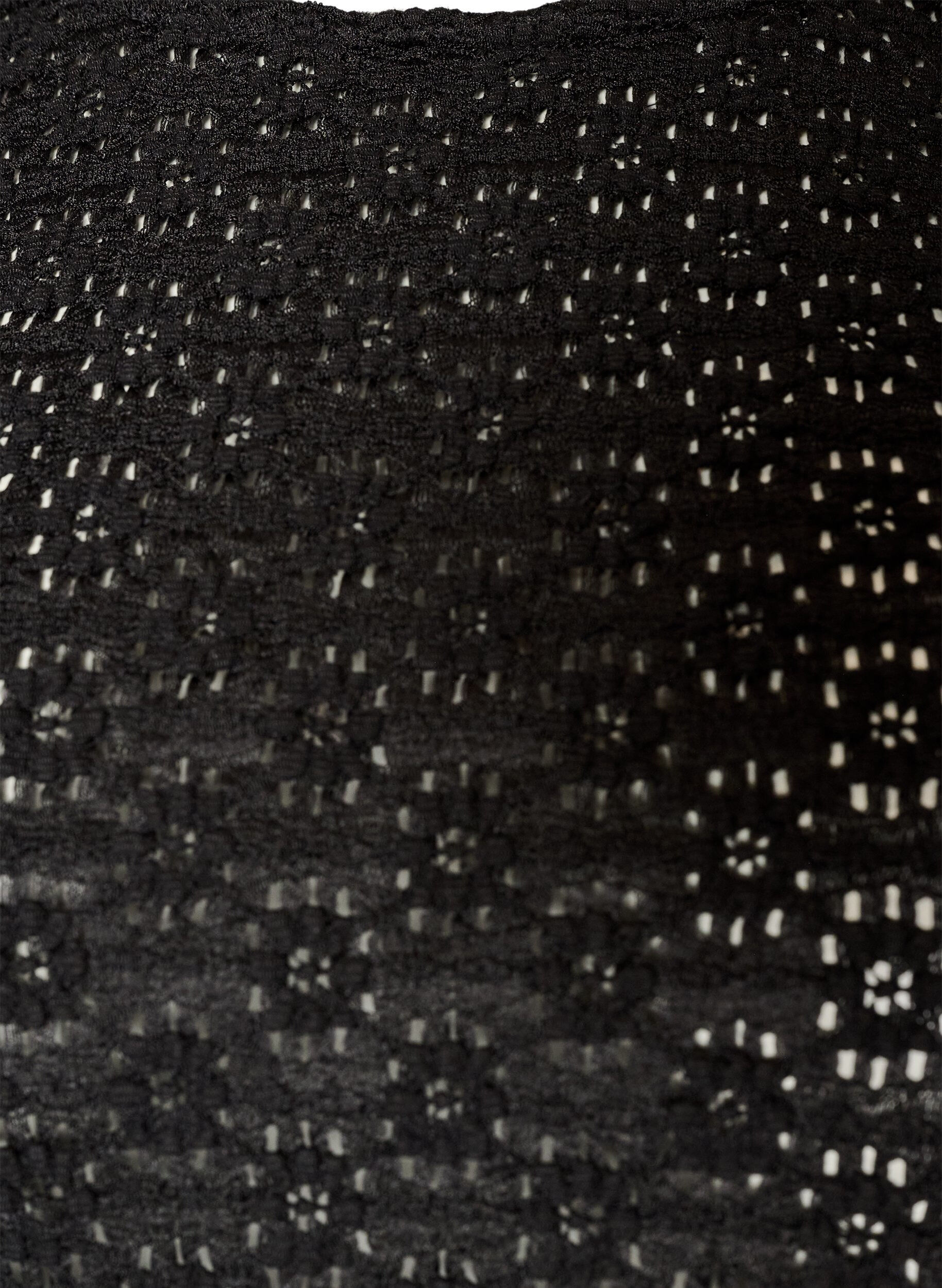 ZizzifashionBlouse with eyelet pattern and long sleeves, Black, Packshot image number 2