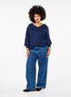 Knitted blouse with shimmer and V-neck, Naval A.w.Blue Lurex, Model image number 2