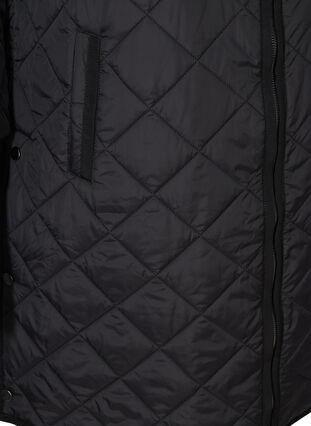 Quilted thermal jacket with hood and zipper, Black, Packshot image number 2