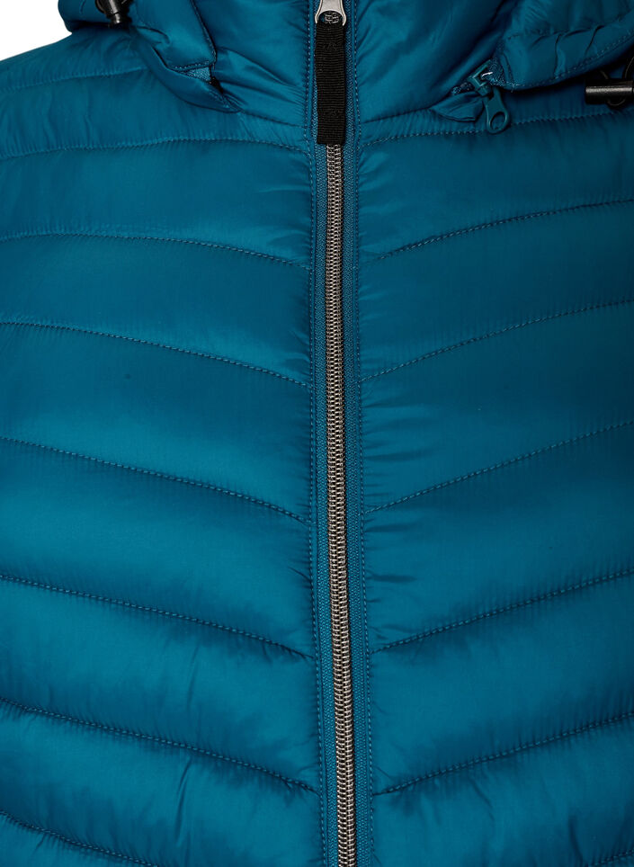 Lightweight jacket with pockets and detachable hood, Petrol, Packshot image number 2