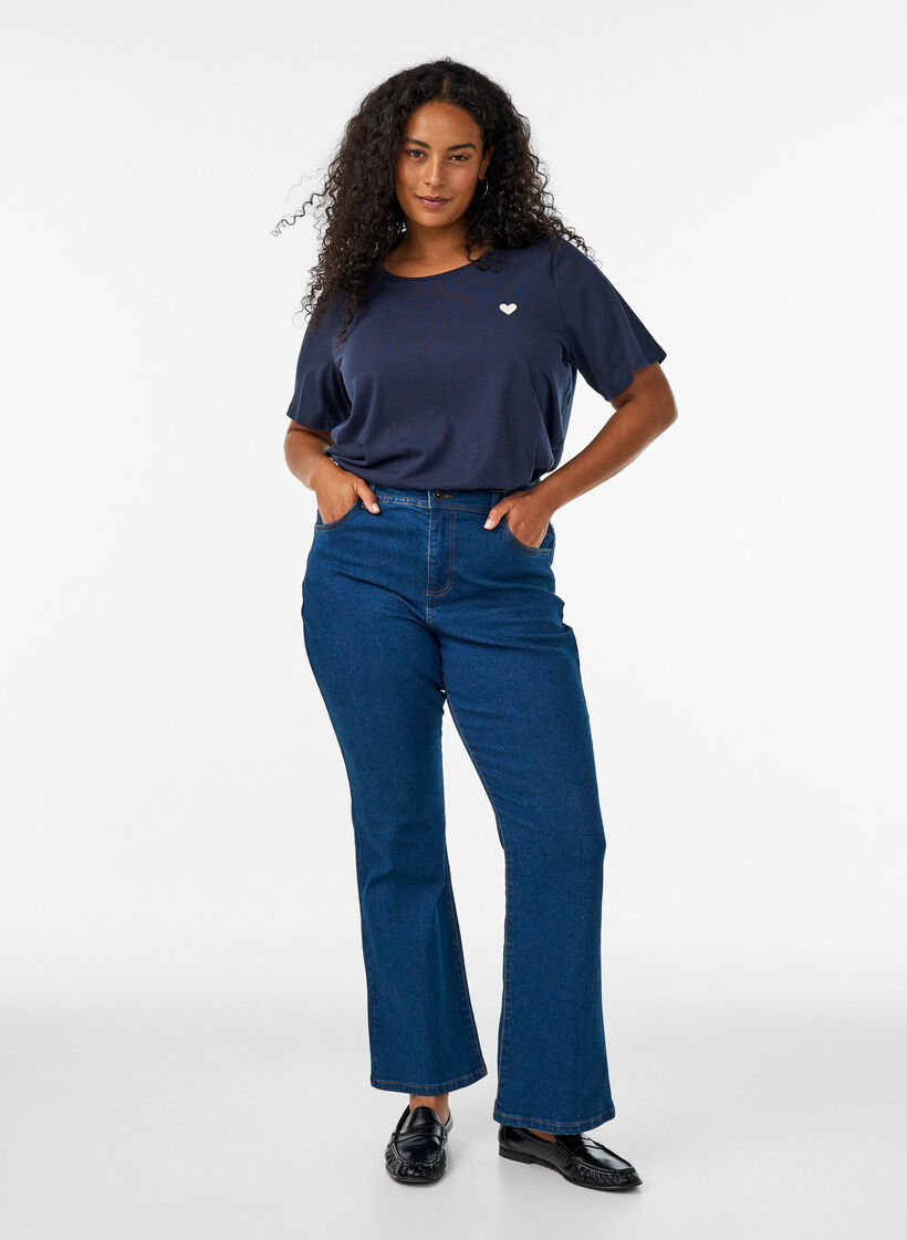 T-shirt with motif, Blue, Model image number 1