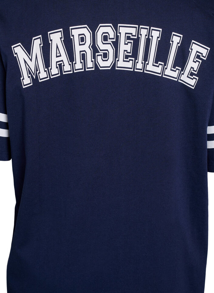 Short T-shirt dress with sporty details, Blue, Packshot image number 3