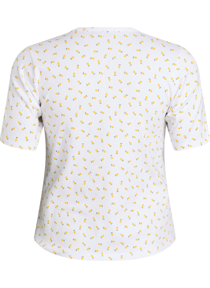 Cotton T-shirt with all-over print, White, Packshot image number 1