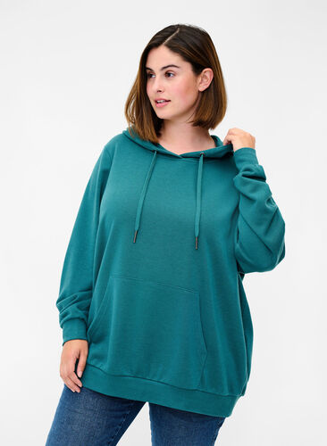 Sweatshirt with hood and pockets, Pacific, Model image number 0