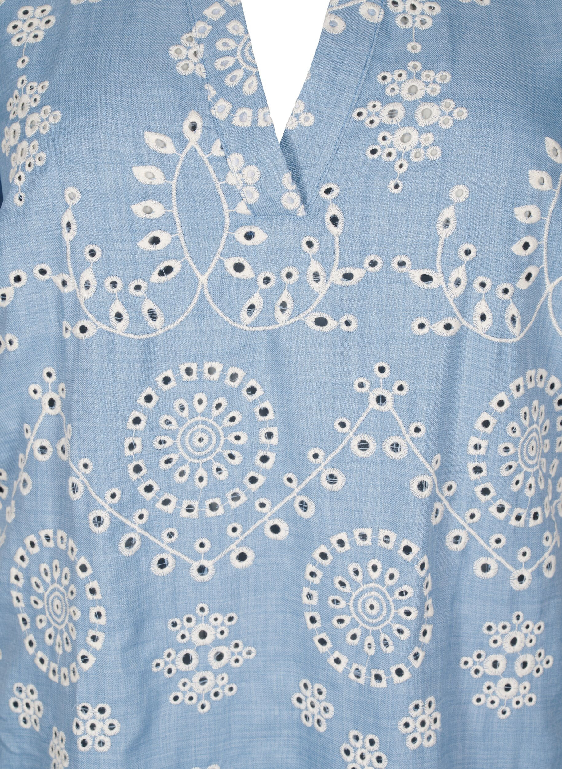 Zizzifashion Short dress with a decorative openwork pattern, Blue, Packshot image number 2
