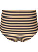 High-waisted bikini bottoms with stripes, Brown, Packshot image number 1
