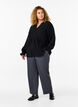 Long-sleeved blouse with a V-neck, Black, Model image number 2