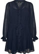 Short dress with ruffle details and a tie-belt, Blue, Packshot image number 0