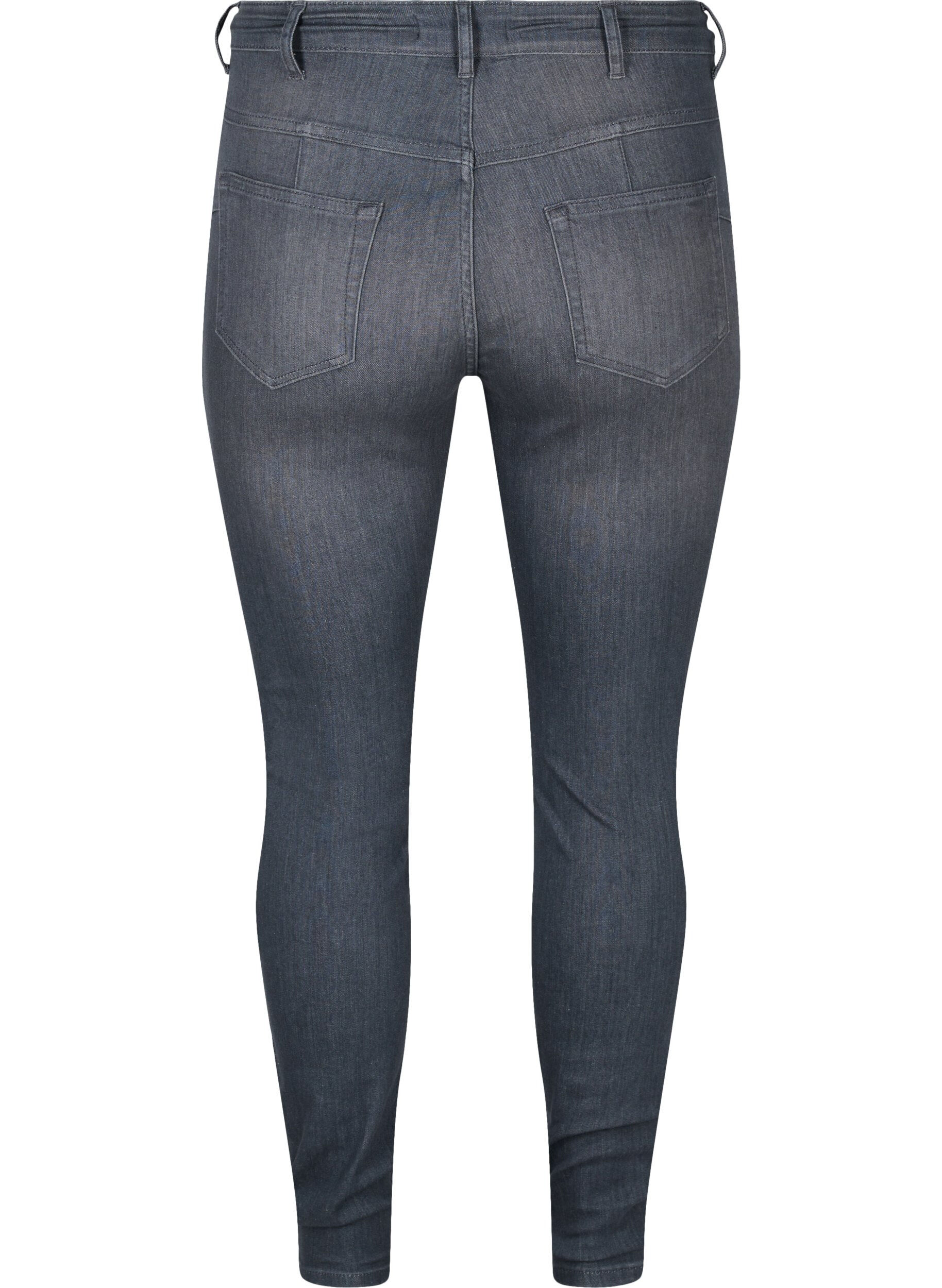 Zizzifashion High-waisted, push-up Amy jeans, Grey Denim, Packshot image number 1