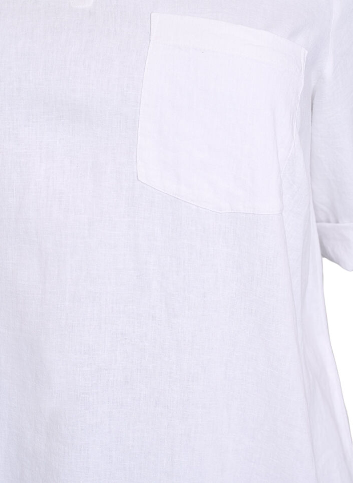 Linen and viscose tunic with A-shape, White, Packshot image number 2
