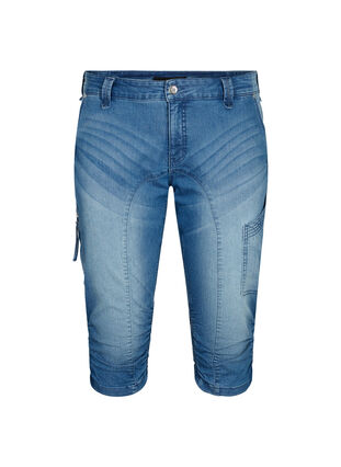 Slim fit capri jeans with pockets, Light blue denim, Packshot image number 0