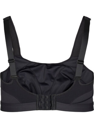 Sports bra with adjustable straps, Black, Packshot image number 1