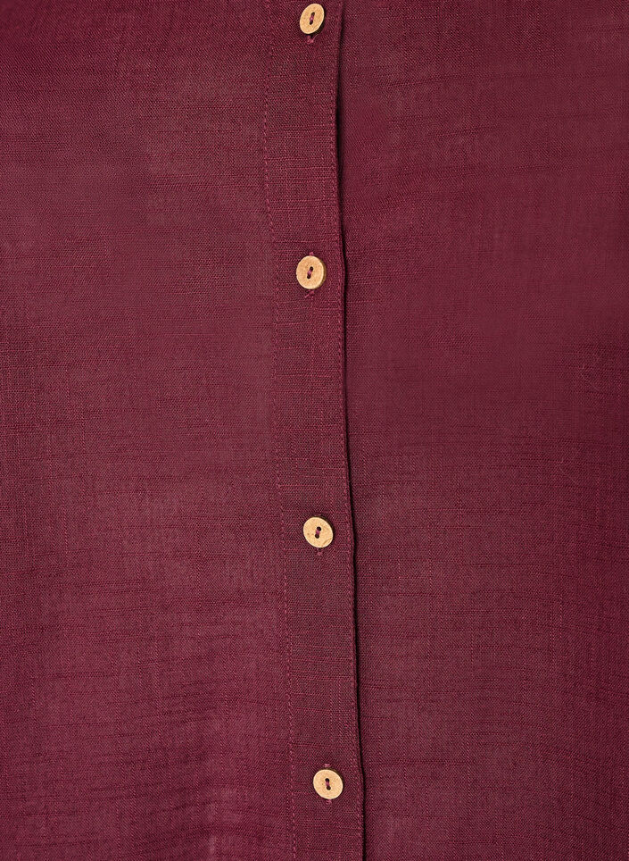 Cotton shirt blouse with a v-neck, Red, Packshot image number 2