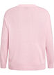 Loose knit blouse with heart pattern, Pink, Packshot image number 1