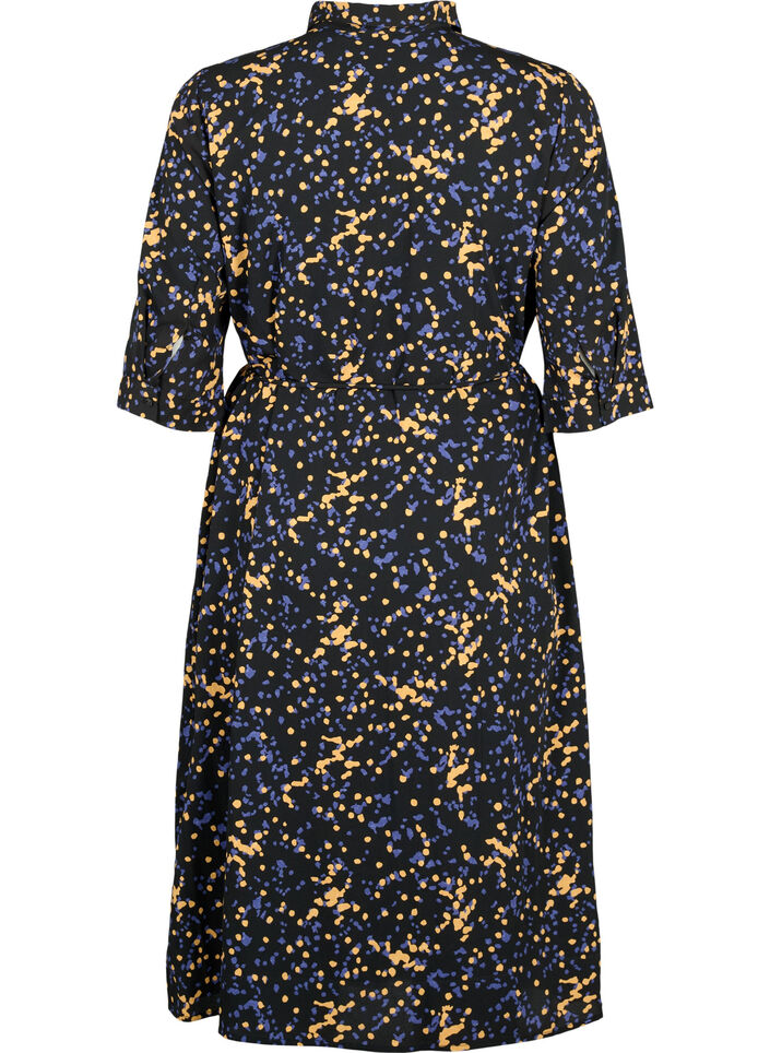 FLASH - Shirt dress with print, Black Splash AOP, Packshot image number 1