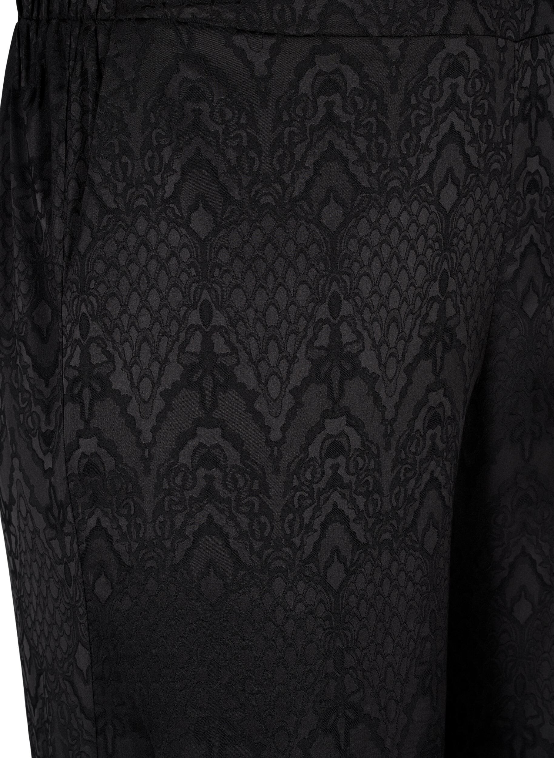Zizzifashion Trousers with textured pattern, Black, Packshot image number 2