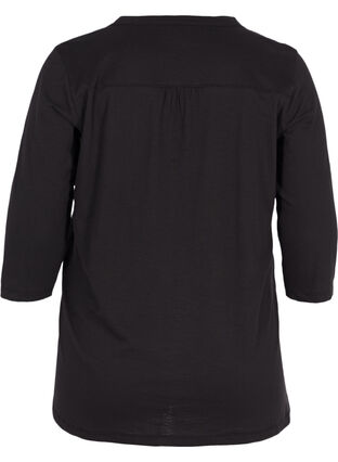 Blouse with 3/4 length sleeves, Black, Packshot image number 1