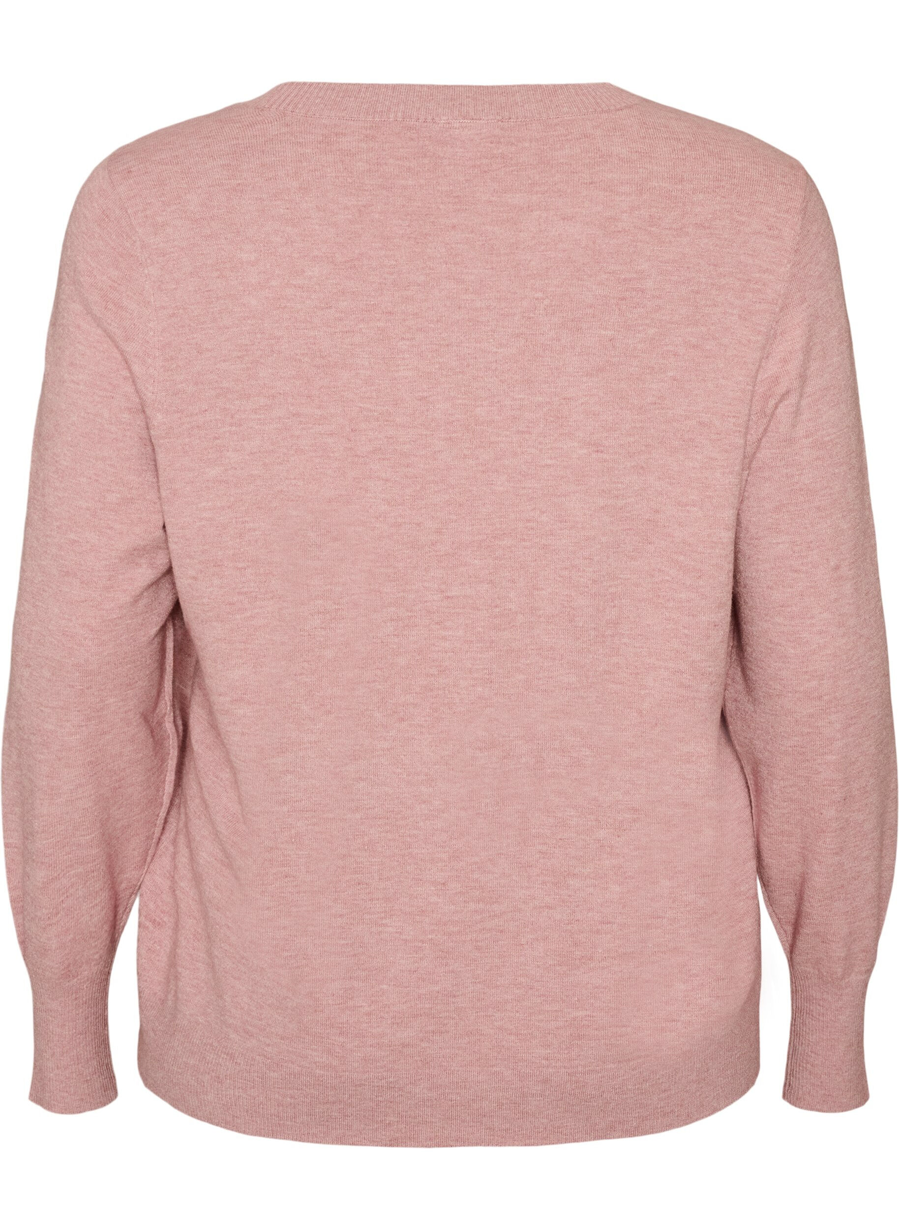 ZizzifashionKnitted blouse with a round neck, Rose, Packshot image number 1