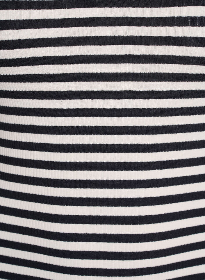 Striped tank top with a rib structure, Black, Packshot image number 2
