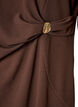 Jersey dress with draping and decorative buckle, Brown, Packshot image number 3