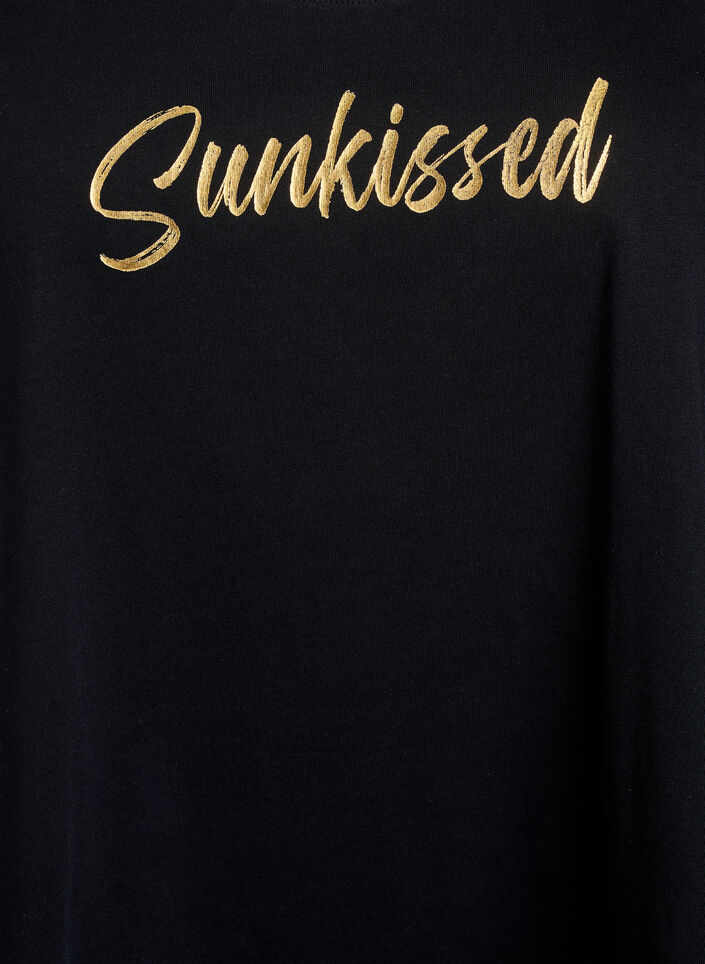 Cotton top with a-shape, Black, Packshot image number 2