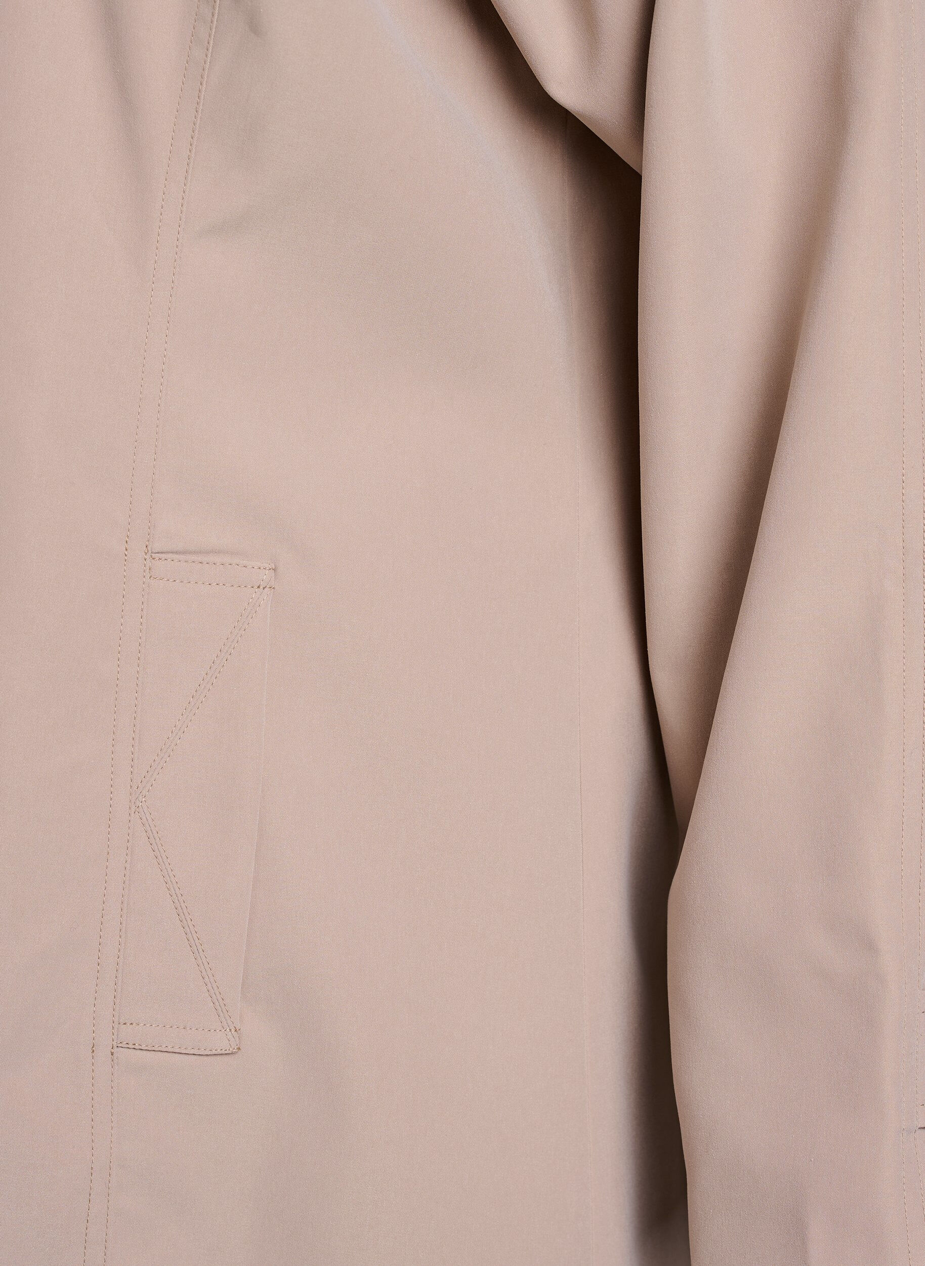 Zizzifashion Spring jacket with faux suede collar and concealed button fastening, Beige, Packshot image number 3