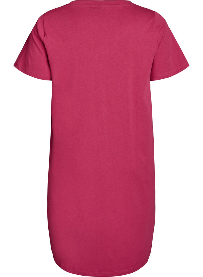 Organic cotton nightdress with V-neck, Red, Packshot image number 1