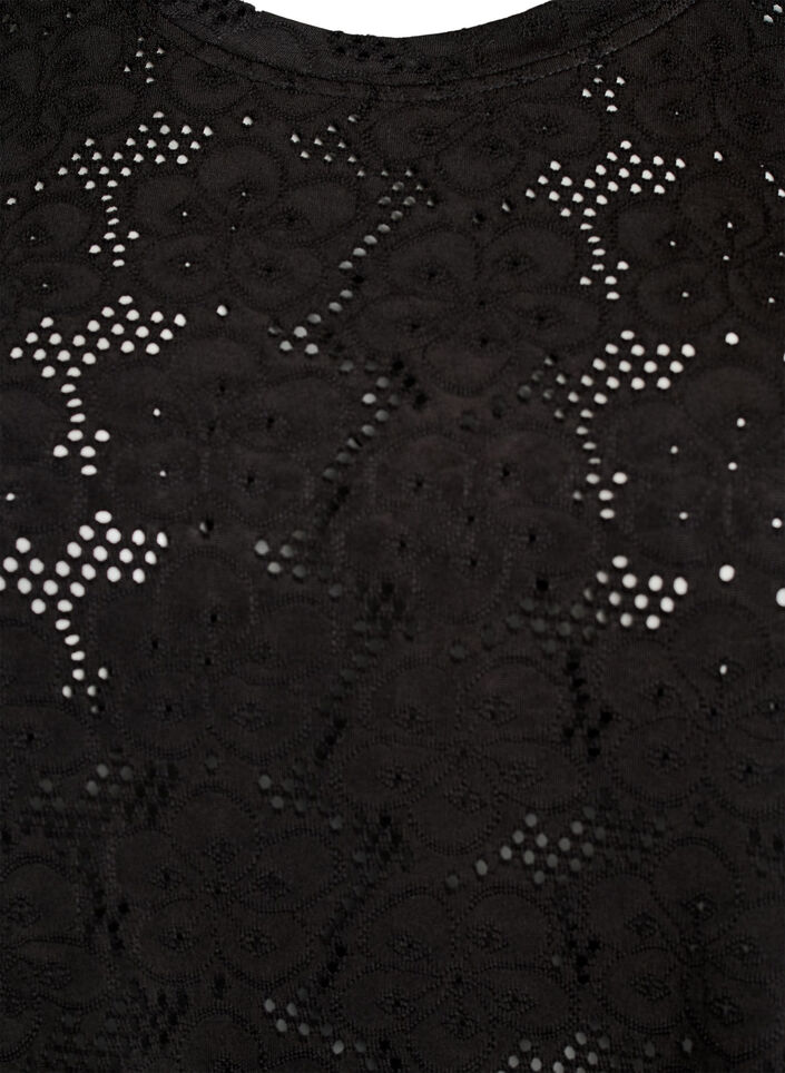 FLASH - T-shirt with eyelet pattern, Black, Packshot image number 2