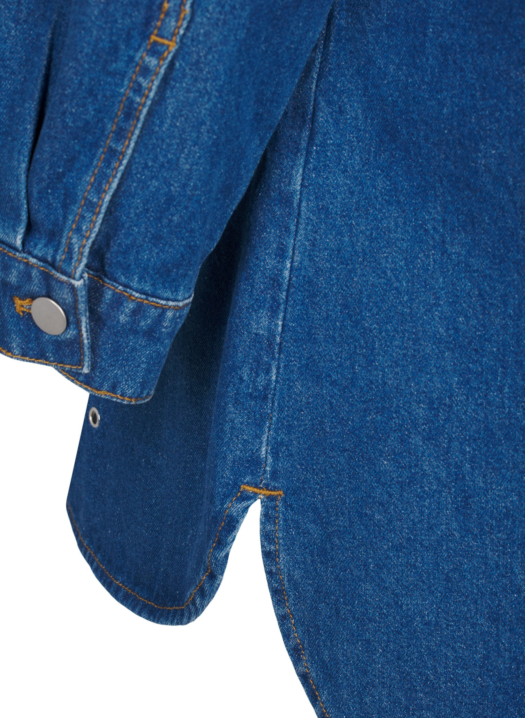 Zizzifashion Denim shirt with eyelets, Blue, Packshot image number 4