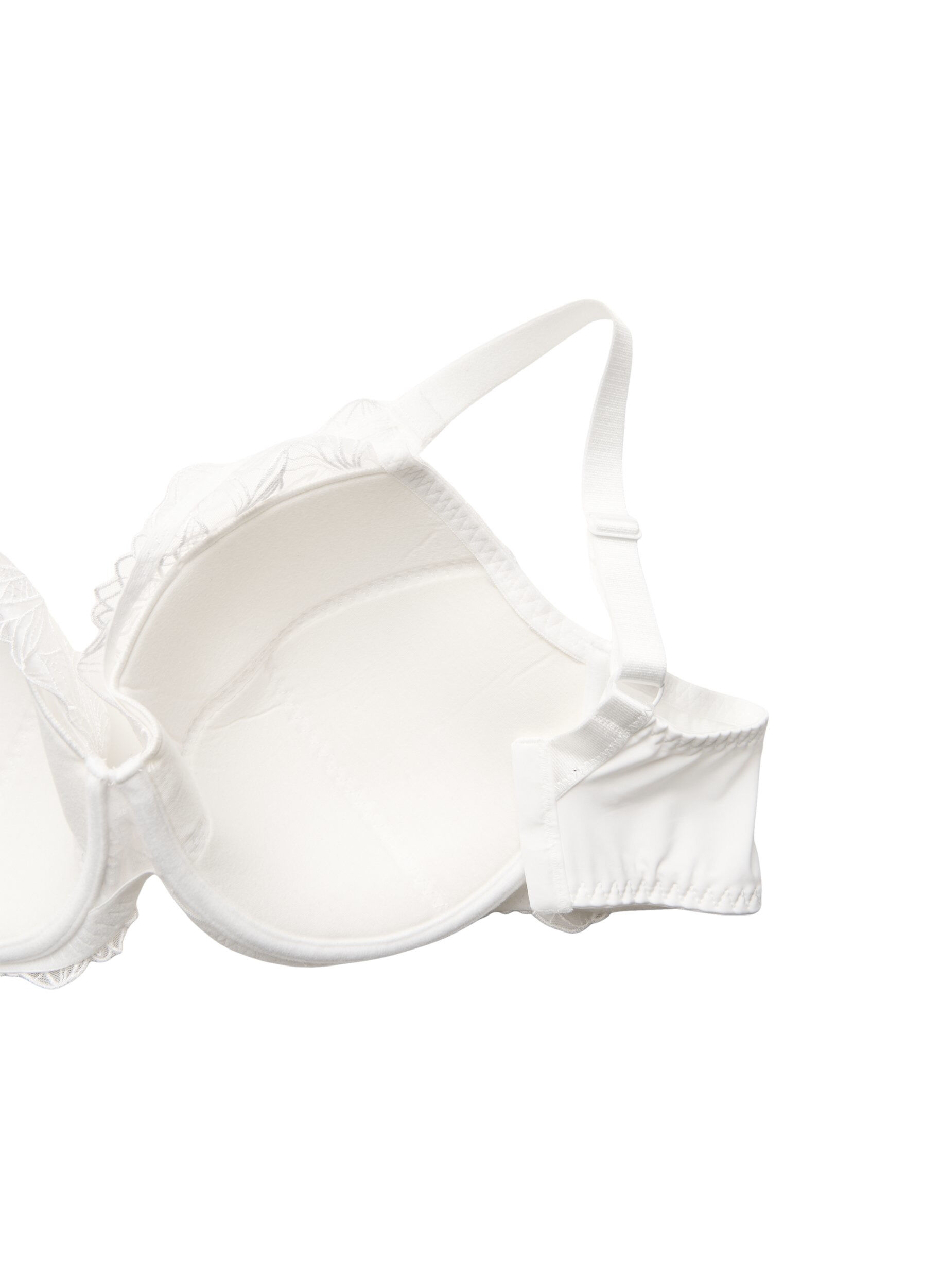 Zizzifashion Padded lace bra with underwire, White, Packshot image number 3