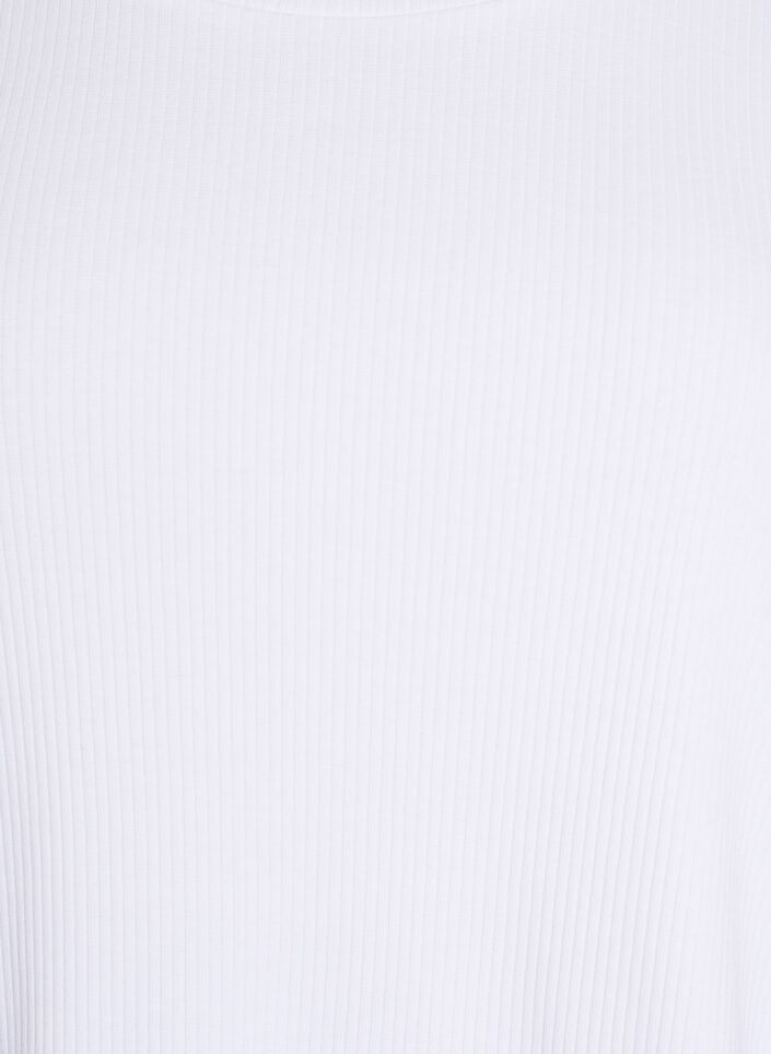 Ribbed jersey blouse with short sleeves, White, Packshot image number 2