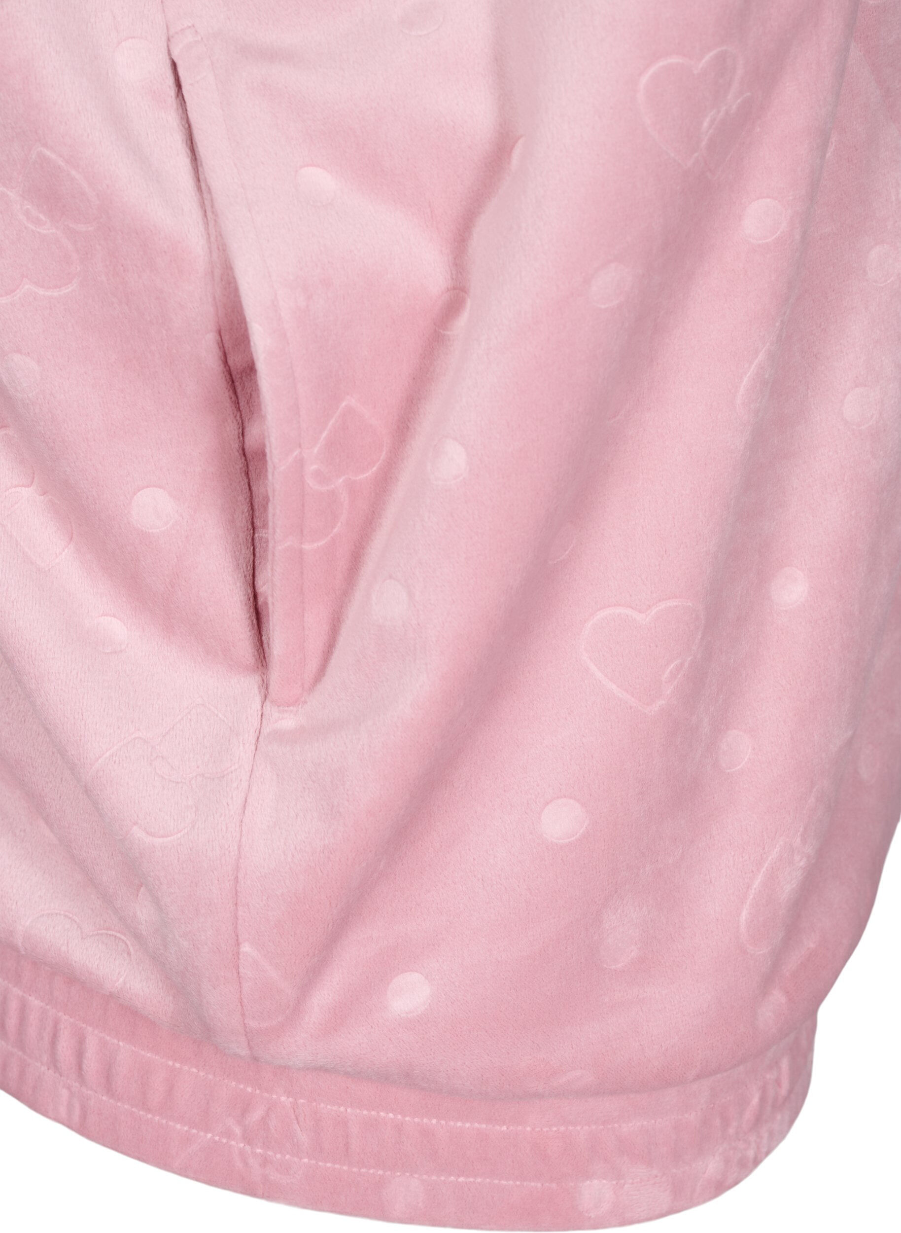 Zizzifashion Velour cardigan with hood and pockets, Pink, Packshot image number 3