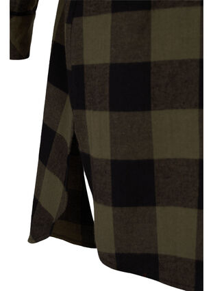 Checkered shirt dress with tie detail, Ivy Green Check, Packshot image number 3