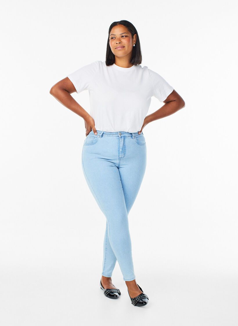 Amy high-waisted super slim fit jeans, Light Blue, Model image number 0