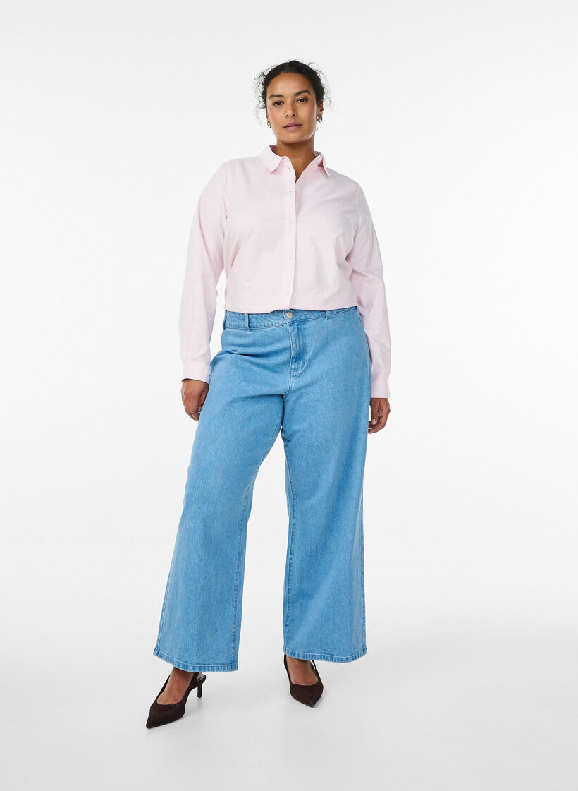 Long-sleeved cotton shirt, Pink, Model image number 1