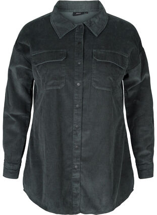 Velvet shirt with chest pockets, Urban Chic, Packshot image number 0