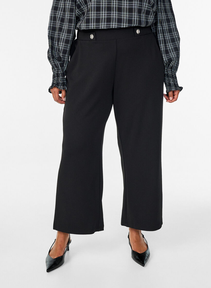 Loose trousers with pockets, Black, Model image number 2