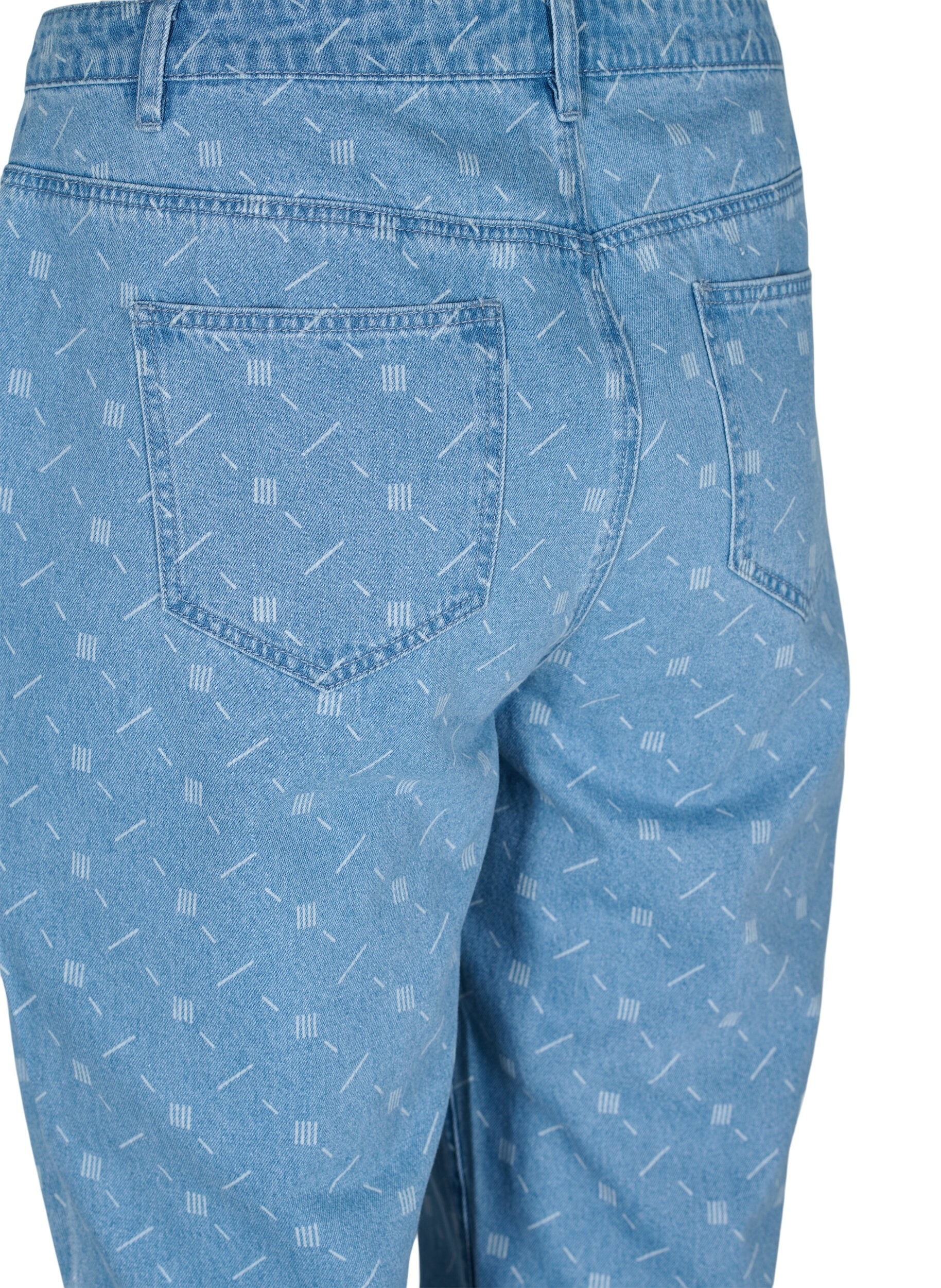 Zizzifashion Mille mom fit jeans with print, Light blue denim, Packshot image number 3