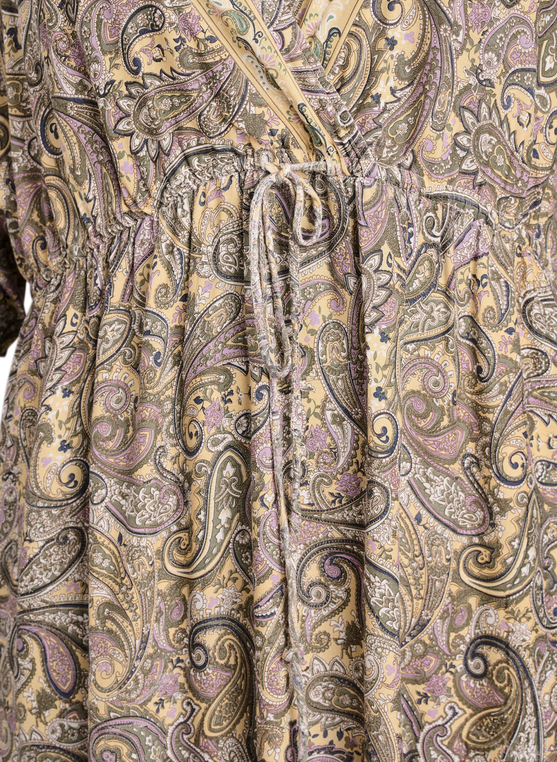 Zizzifashion Viscose maxi dress with a paisley print, Yellow, Packshot image number 2
