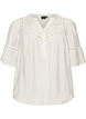 Viscose blouse with pintucks and balloon effect, Vanilla, Packshot image number 0