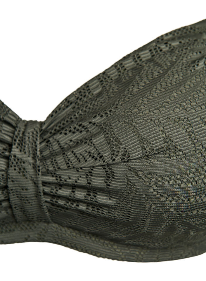 Bikini top with textured mesh and removable padding, Green, Packshot image number 2