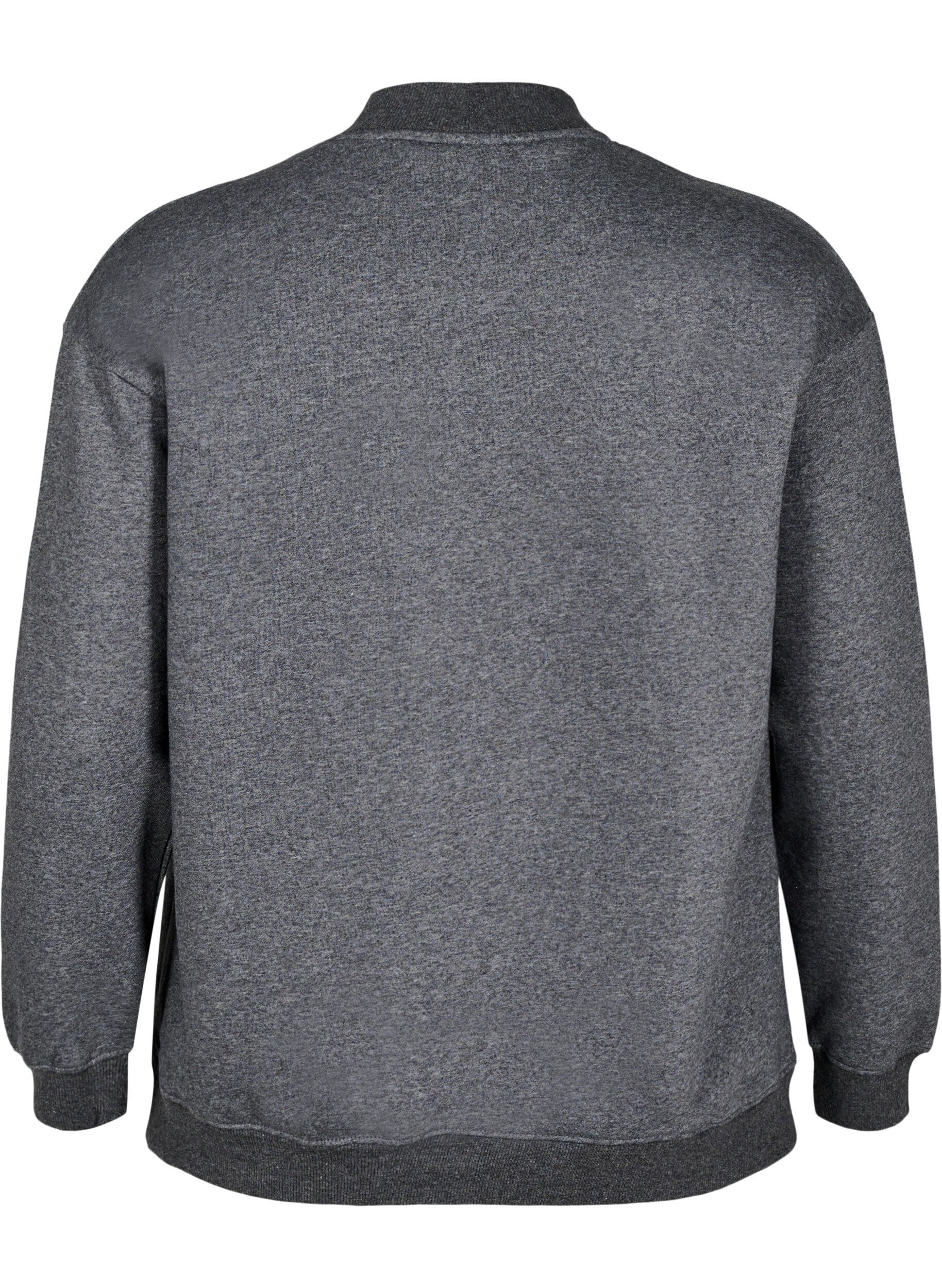 Zizzifashion Sweatshirt with high neck and long sleeves, Dark Grey, Packshot image number 1