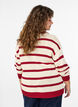 Striped knit blouse with a polo collar, Vanilla, Model image number 2