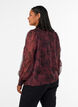 Sheer shirt blouse with floral pattern and tie detail, Dark Bordeaux, Model image number 2